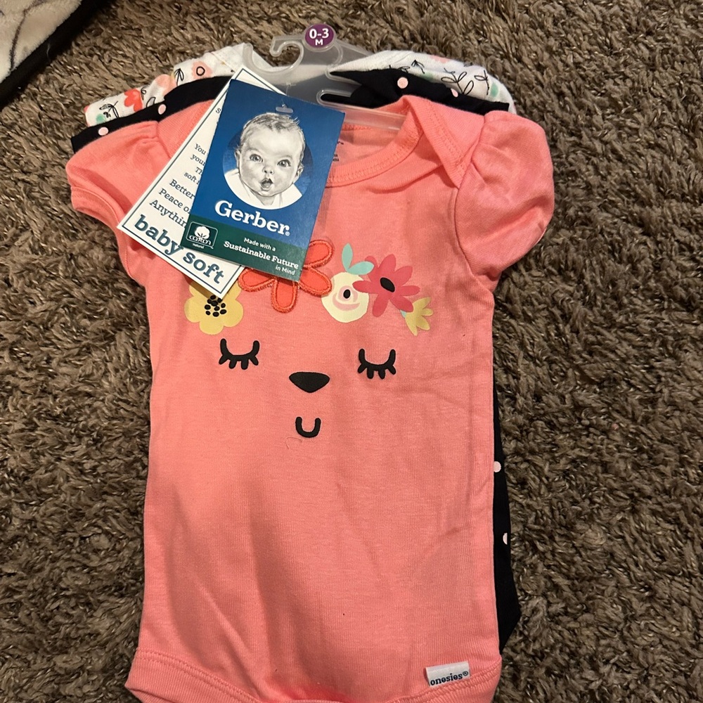 Baby girl headbands, onesies, mittens, and burp rags!